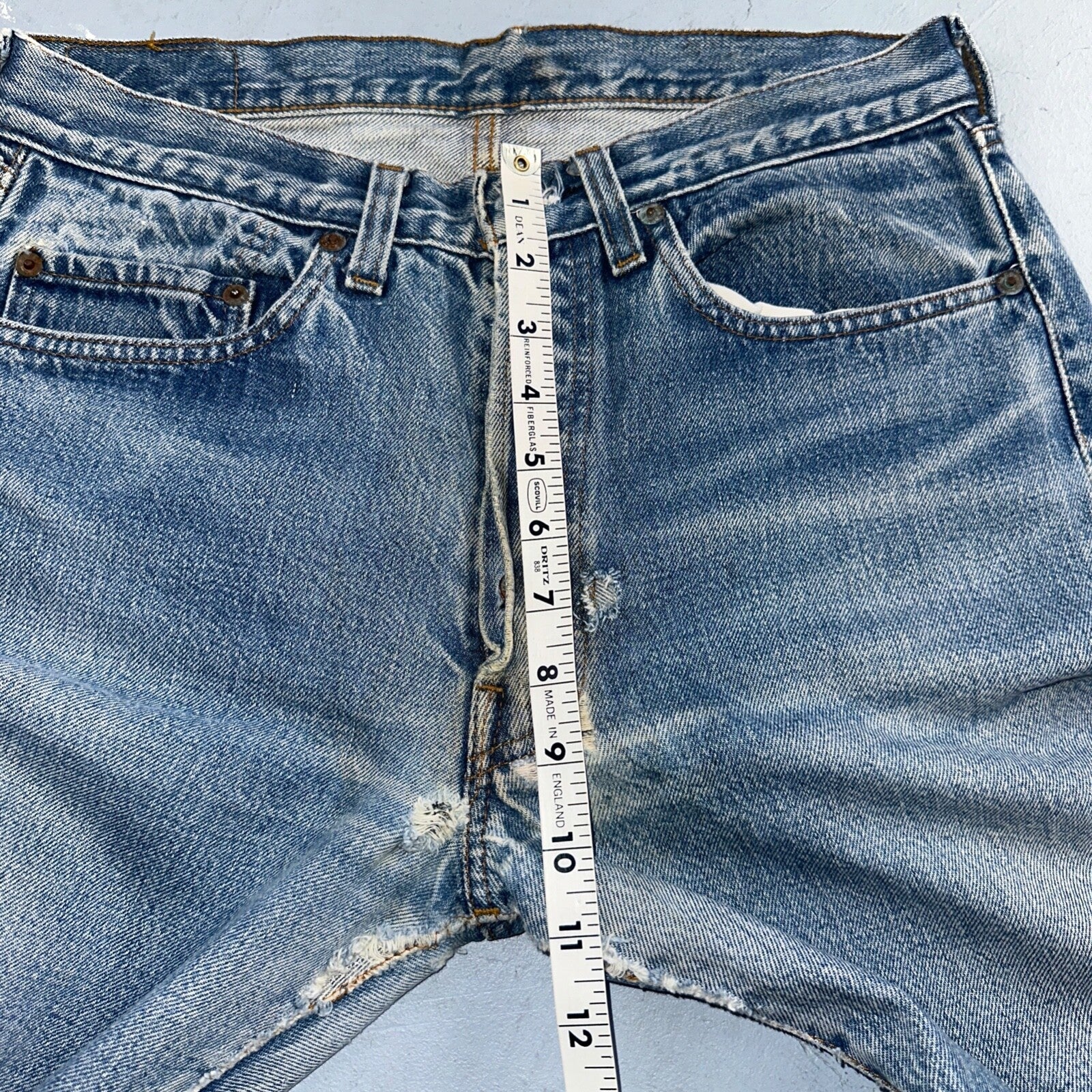 Levis 501 Vintage 80s Redline Selvedge USA XX Jeans Light Wash Capri Act 30x25