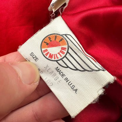 VTG 1992 Jeff Hamilton Looney Tunes Leather Canvas Jacket XL 90s Rap Cartoon Art