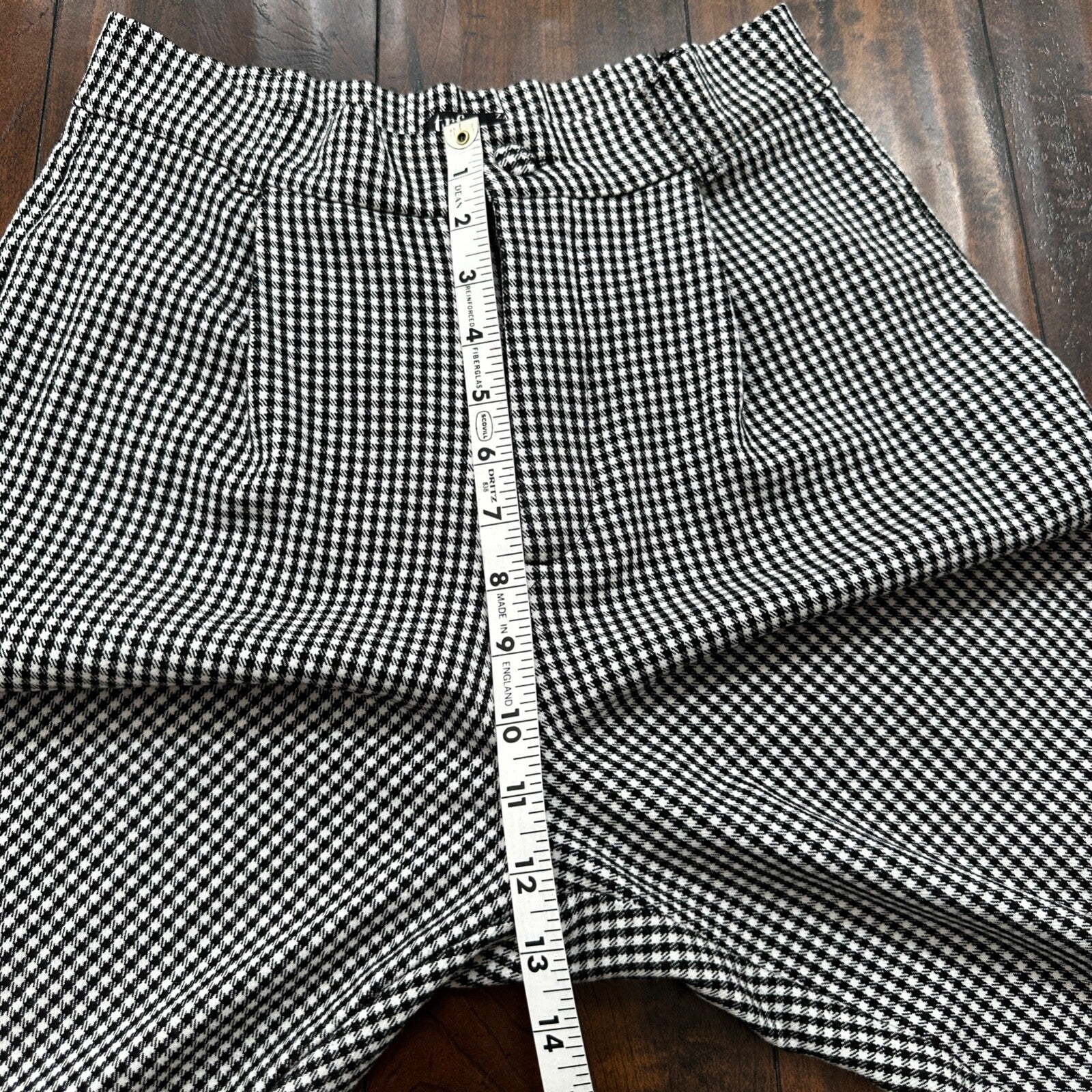 Zara Trf Collection Womens Plaid Checker BLACK White Dress Pants Sz S