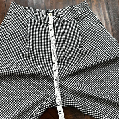 Zara Trf Collection Womens Plaid Checker BLACK White Dress Pants Sz S