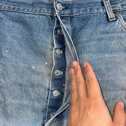 Levis 501 Vintage 80s Redline Selvedge USA XX Jeans Light Wash 48x30 Act 44x26