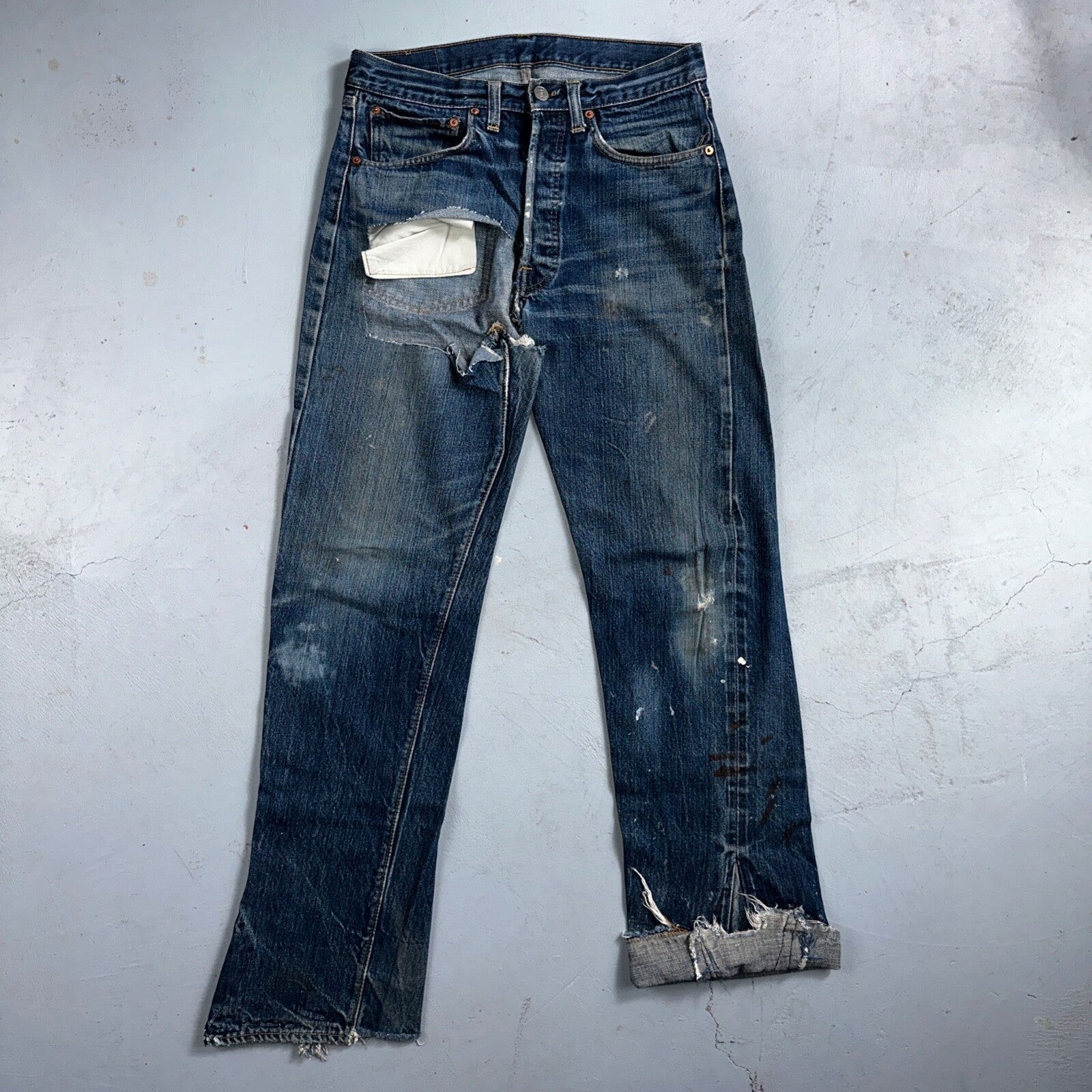Levis 501 VTG 70s SS Redline Selvedge Jeans XX Thrashed Boot Cut Act 30x31