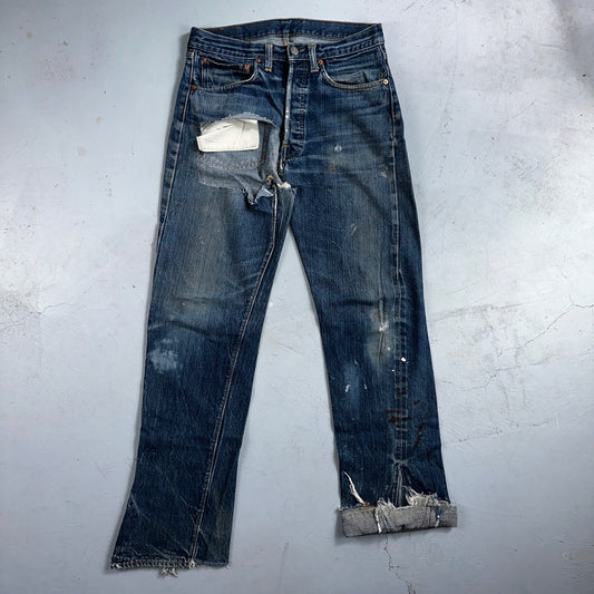 Levis 501 VTG 70s SS Redline Selvedge Jeans XX Thrashed Boot Cut Act 30x31