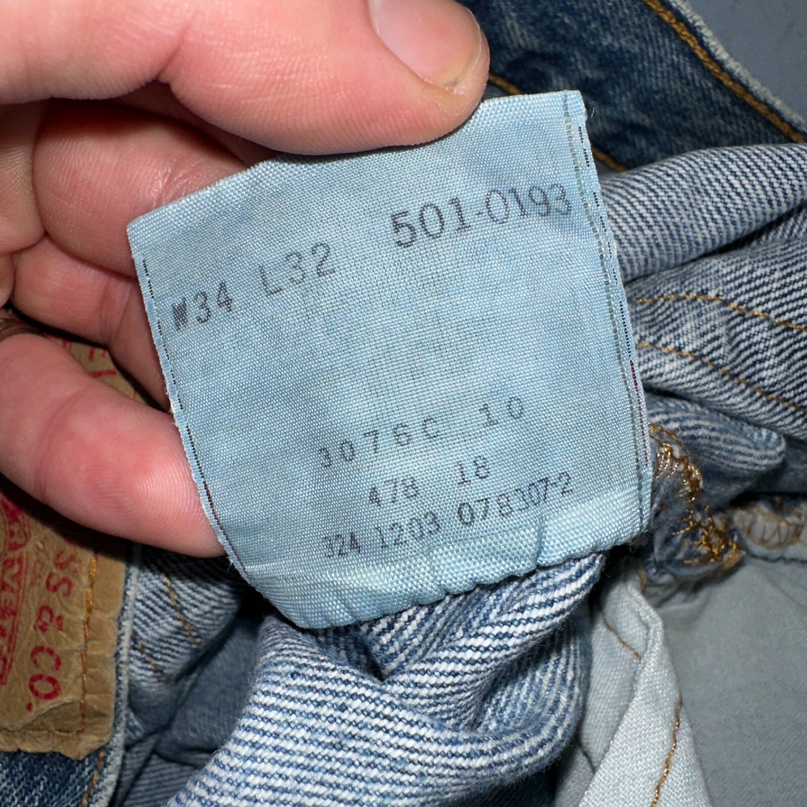 Levis 501 Vintage Y2K XX Straight Leg Jeans 90s Blue Med Wash 34x32 Act 31x31