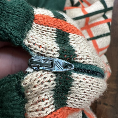 Silverworm Vintage Rockabilly Orange Green Dress Sweater 1960s 60s Checker