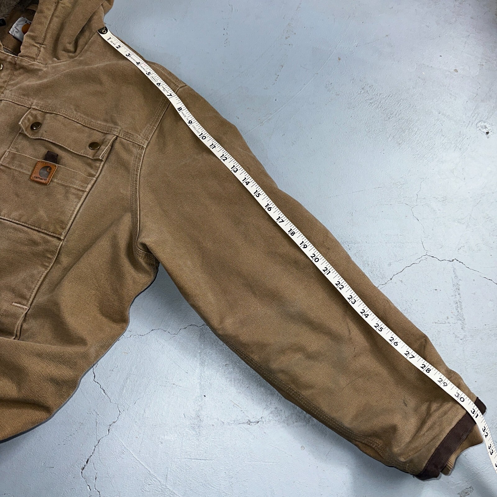 Carhartt VTG Bartlett Jacket 2XL Regular Brown Hooded Sherpa Lined 102285 Y2K