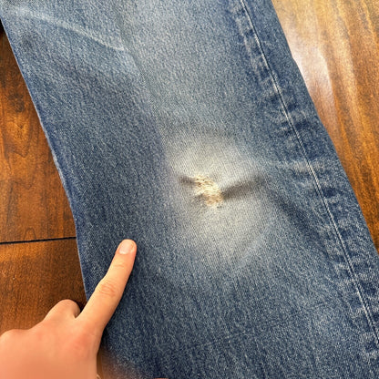 VTG 90s Levis 501 Button Fly 36x36 USA Tag Jeans Straight Wash Blue XX Act 32x31