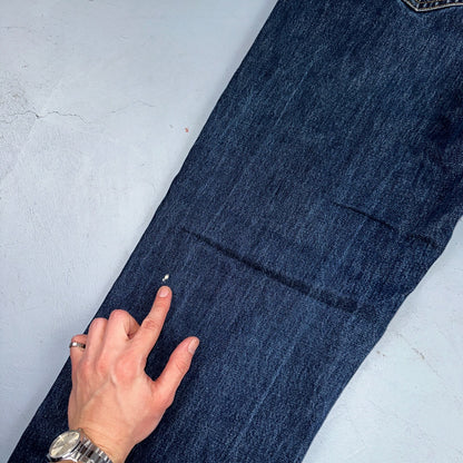 Patagonia Regular Straight 35x33 Organic Cotton Dark Denim Blue Jeans Zipper Fly