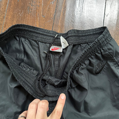 Nike VTG 90s Grey Tag Windpants Track Pants Ankle Zip Unlined Black M 1990s