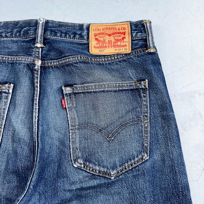 Levis 501 Y2K XX Straight Leg Jeans Blue VTG Med Wash 34x36 Act 34x34