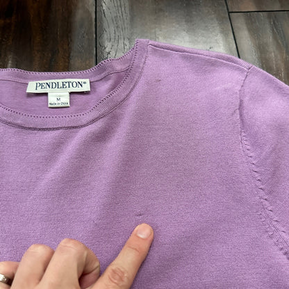 Pendleton T-Shirt Womens Size Medium Purple Short Sleeve Tee VTG Ladies Soft
