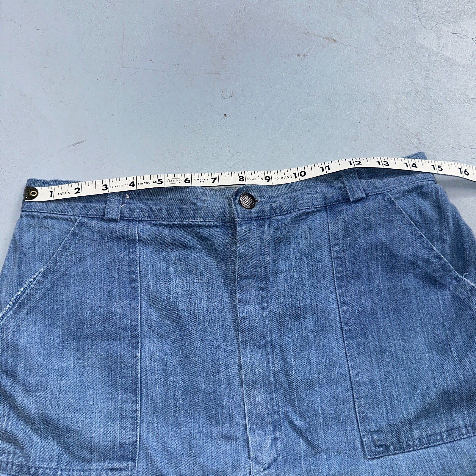 VTG 70s Jeans Canvas High Waist Sears Military Style P44 29x25 Capri HBT Rare