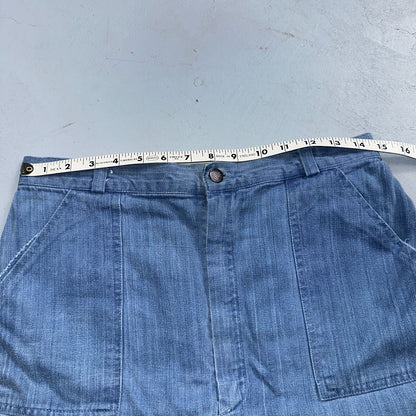 VTG 70s Jeans Canvas High Waist Sears Military Style P44 29x25 Capri HBT Rare