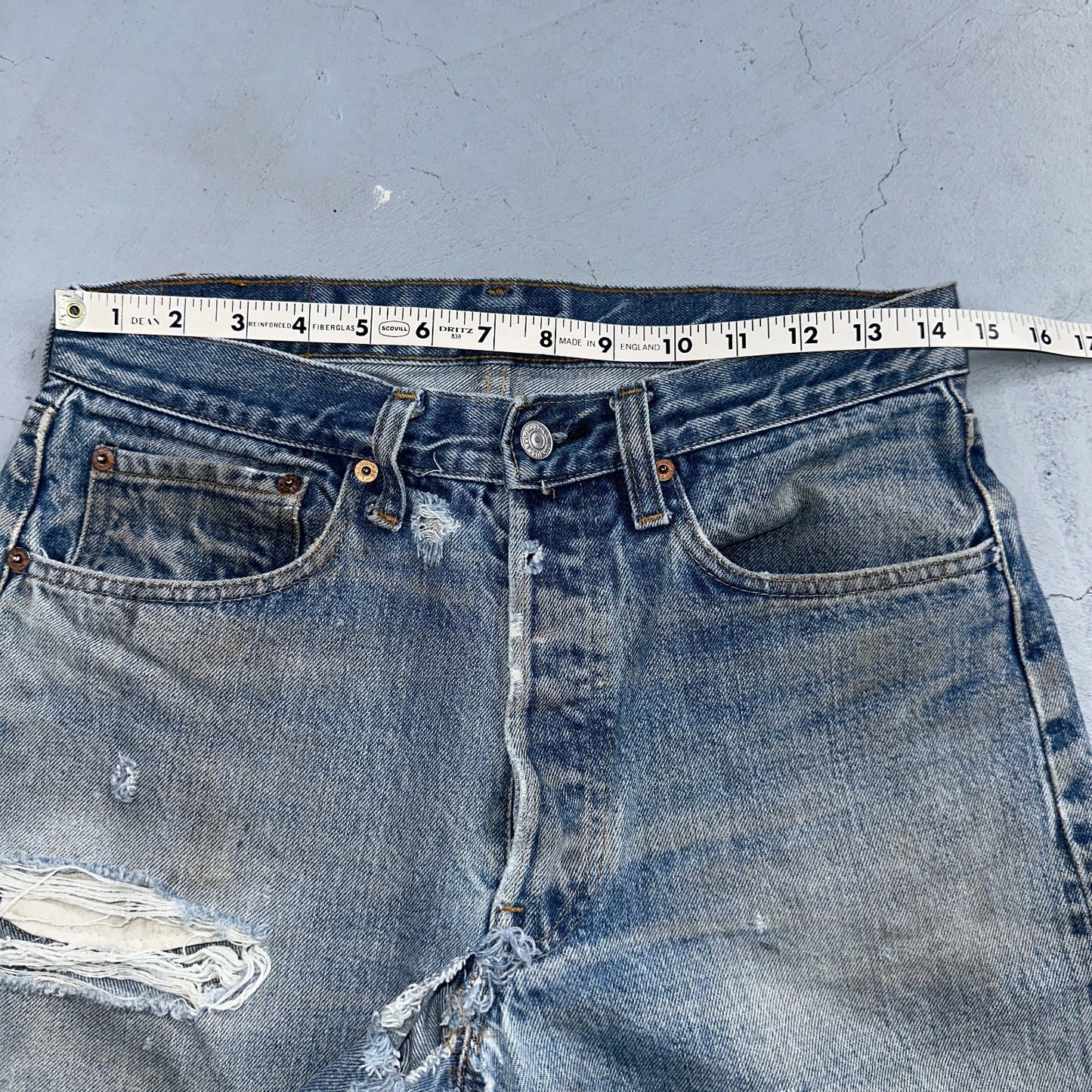 Levis 501 Vintage 80s Redline Selvedge USA XX Jeans Light Wash 32x31 Act 29x27