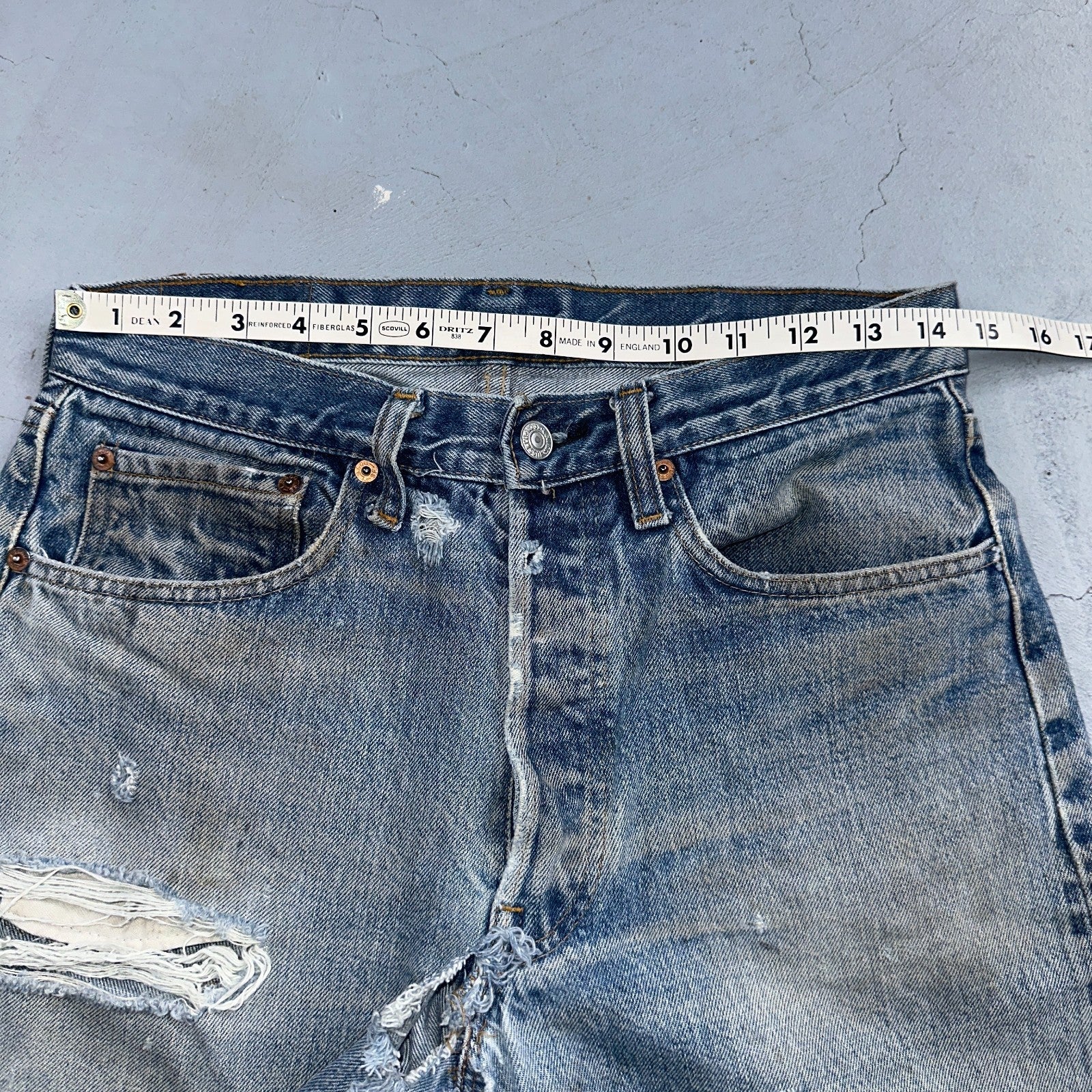 Levis 501 Vintage 80s Redline Selvedge USA XX Jeans Light Wash 32x31 Act 29x27