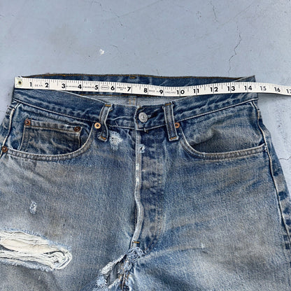 Levis 501 Vintage 80s Redline Selvedge USA XX Jeans Light Wash 32x31 Act 29x27