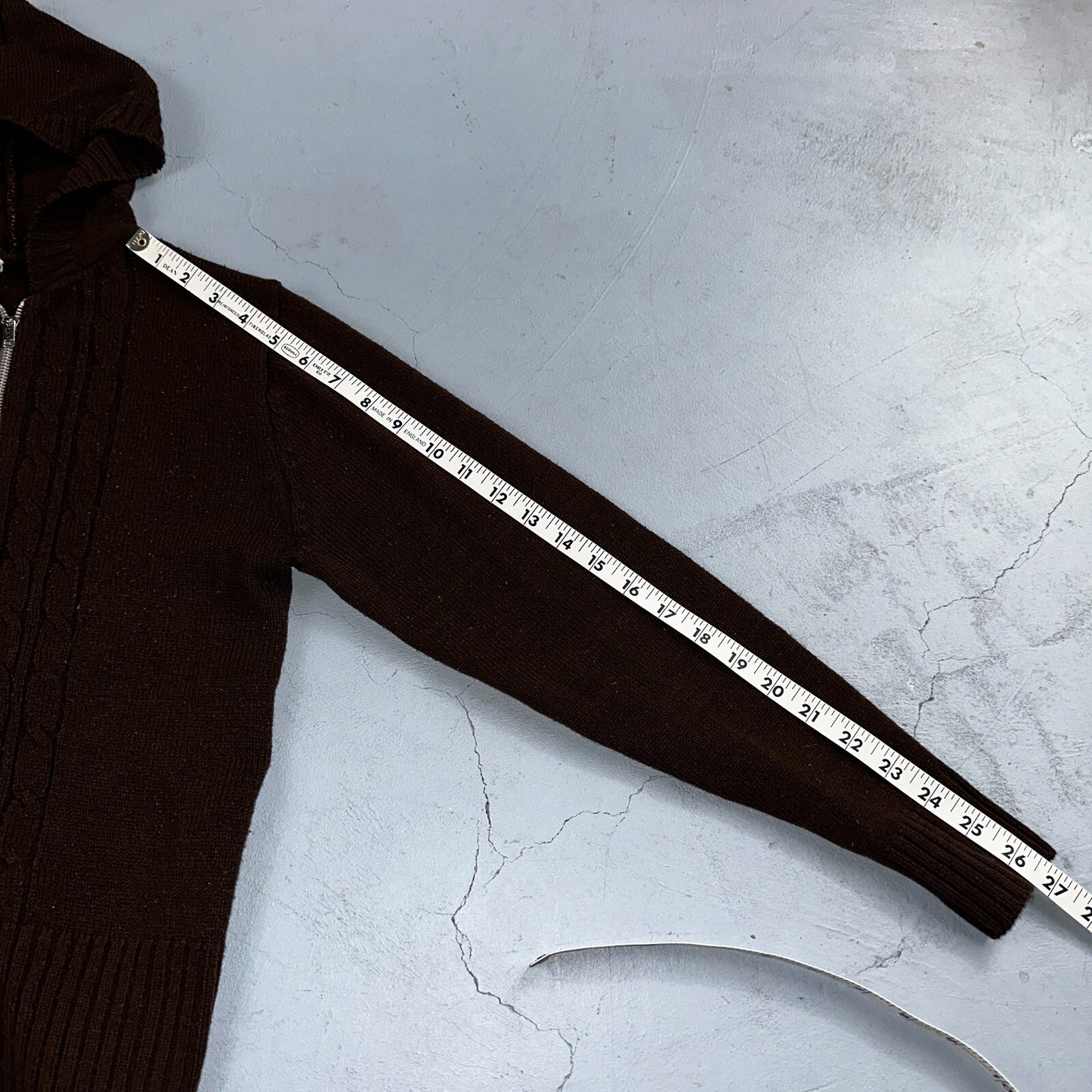 Vtg 70s Sears JR Hoodie Chunky Zip Up Sweater Brown Women's L 1970s Junior