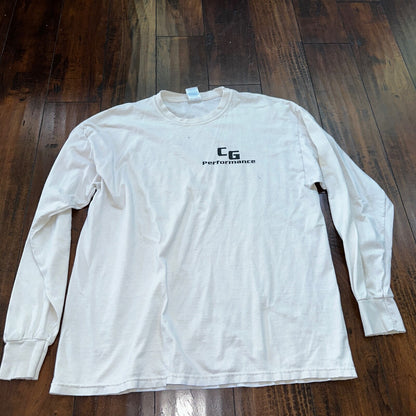 CG Racing Cars VTG T Shirt Nacar Perfomance Y2K XL Rap Thrashed Long Sleeve