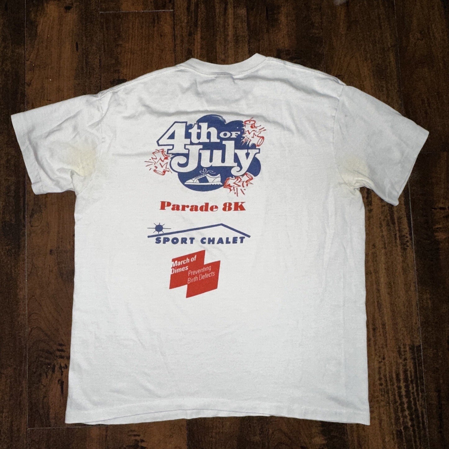 Nike Vintage RARE T Shirt Mens L Blue Tag 80s USA Flag City Series America