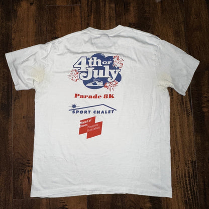 Nike Vintage RARE T Shirt Mens L Blue Tag 80s USA Flag City Series America