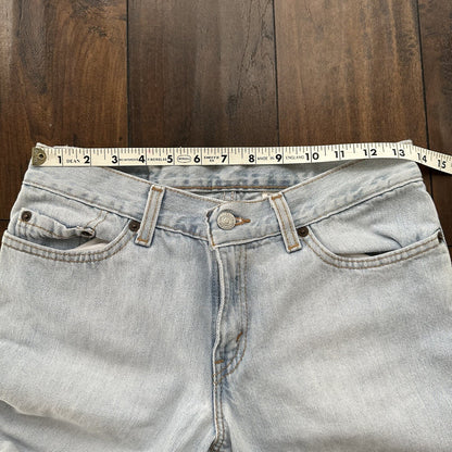 Vtg Levis 507 Superlow Slim Light Blue Jeans Womens Tag 5 X Capri 27x21 USA 90s