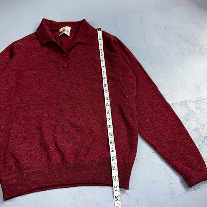 VTG Edinburg Woolen Mill Wool Cardigan Sweater Women’s M 1970s Red Lambswool