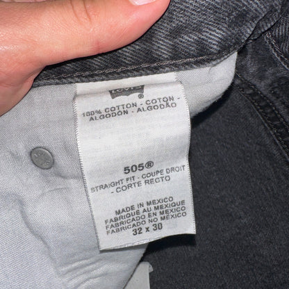 Levis 505 Vintage Y2K Straight Leg XX 2000s Jeans 32x30 Black Light Wash 31x29