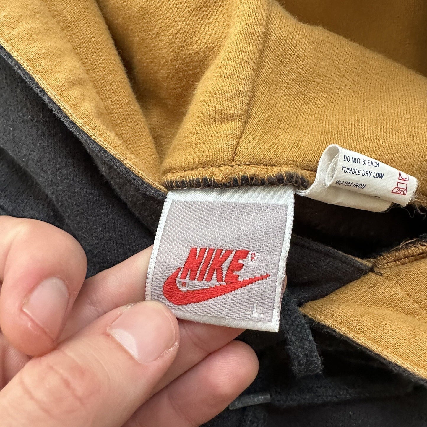 Nike Vintage Sweatshirt Mens T Shirt Tonal Hoodie Center Swoosh Rap Fall Brown