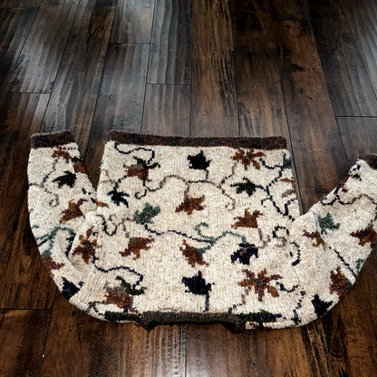 Women's Icelandic Design Sweater SZ Large Cropped Wool Fair 70s 80s Fall Leaves