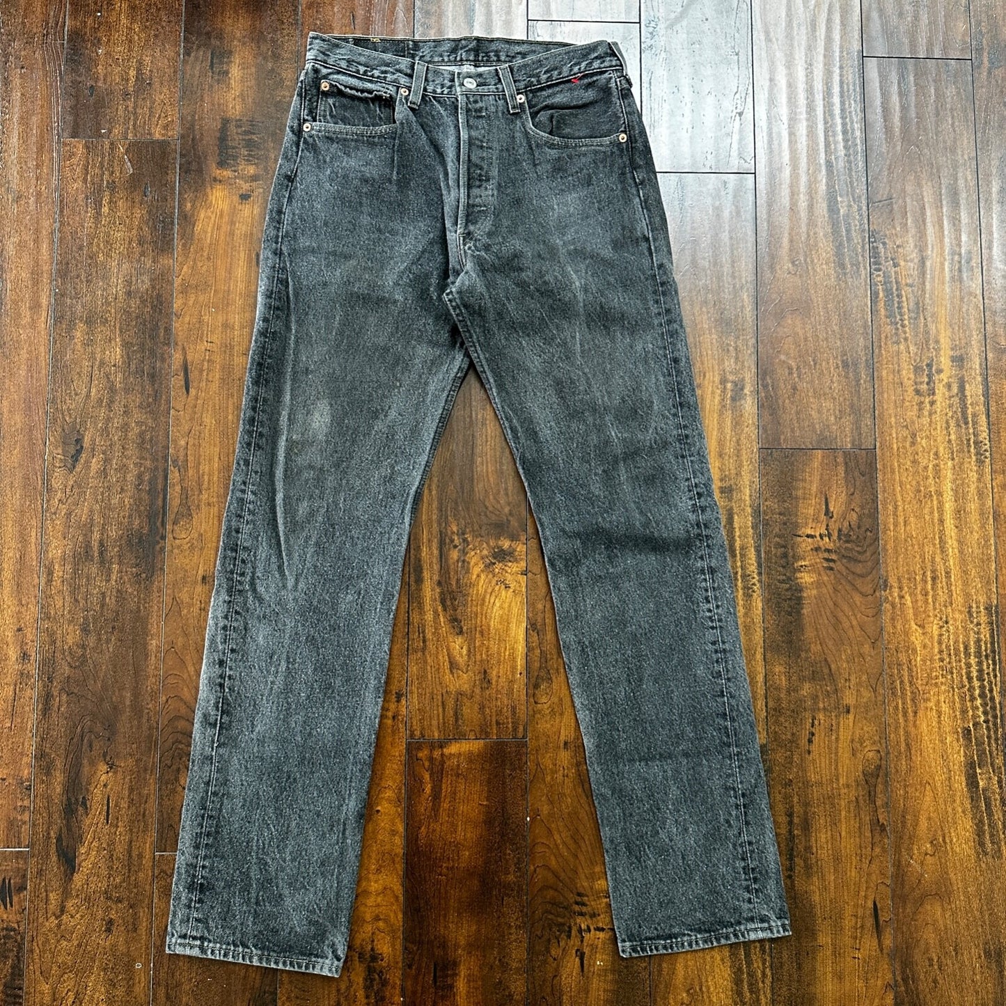 VTG 90s Levis 501 Button Fly 32x34 USA Tag Jeans Black Wash XX Act 30x32
