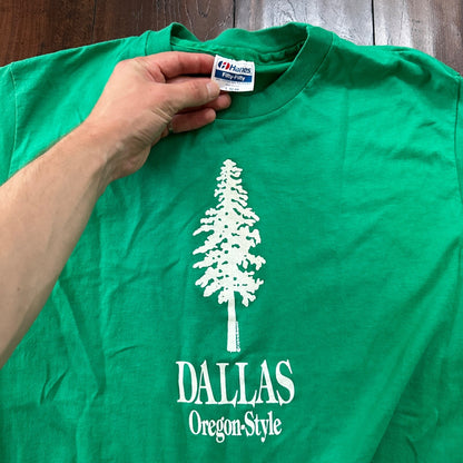 Dallas Oregon Vintage T Shirt Green Lucky Style 80s Hanes USA PDX Portland