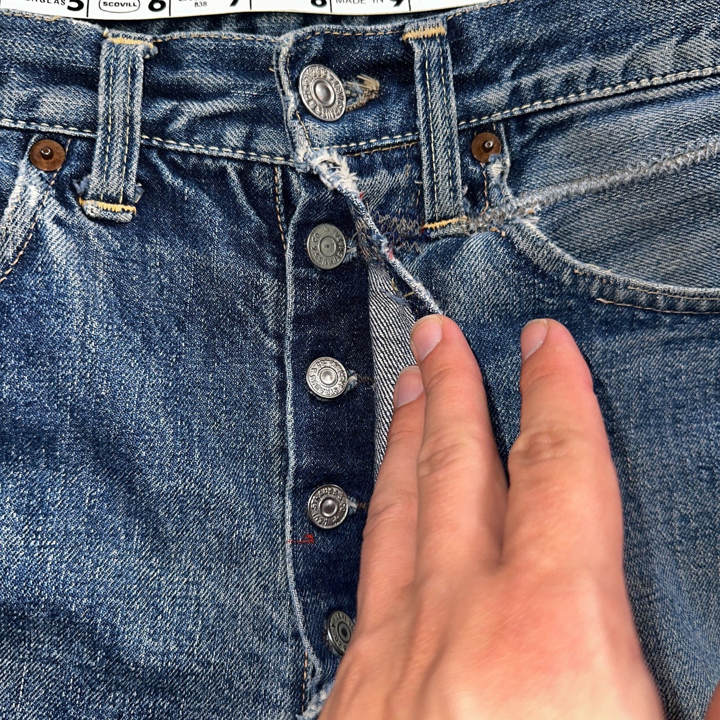 Levis 501 XX Big E Vintage 50s Redline Selvedge USA XX Reworked Jeans 29x29