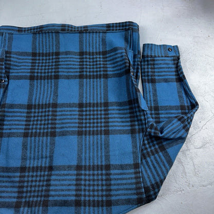 Pendleton Wool Coat Mackinaw VTG Hunting Jacket Blue Plaid Mens Large USA 80s