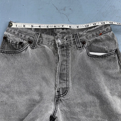 Levis 501 Vintage 90s USA XX Straight Leg Jeans Black Faded Grey Wash Act 25x30