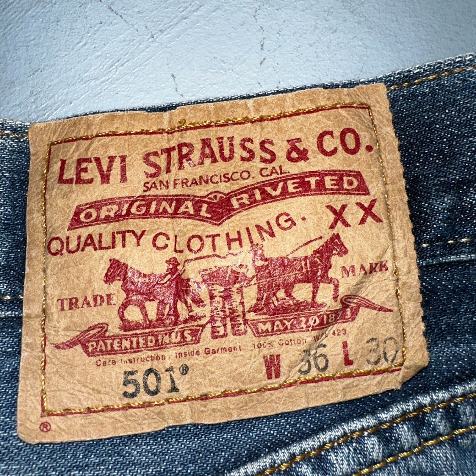 Levis 501 Vintage Y2K XX Straight Leg Jeans Blue Med Wash 36x30 Act 35x29