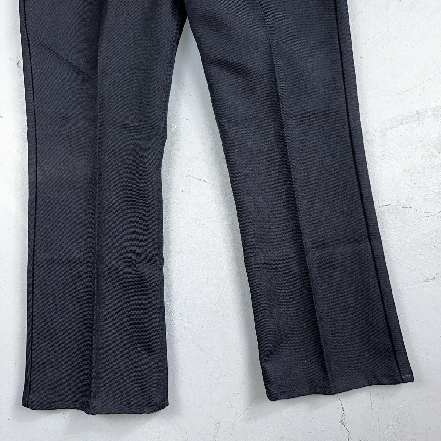 Levis 70s USA 517 36x32 Bootcut Pants Navy Blue Polyester Slacks Vintage 34x27