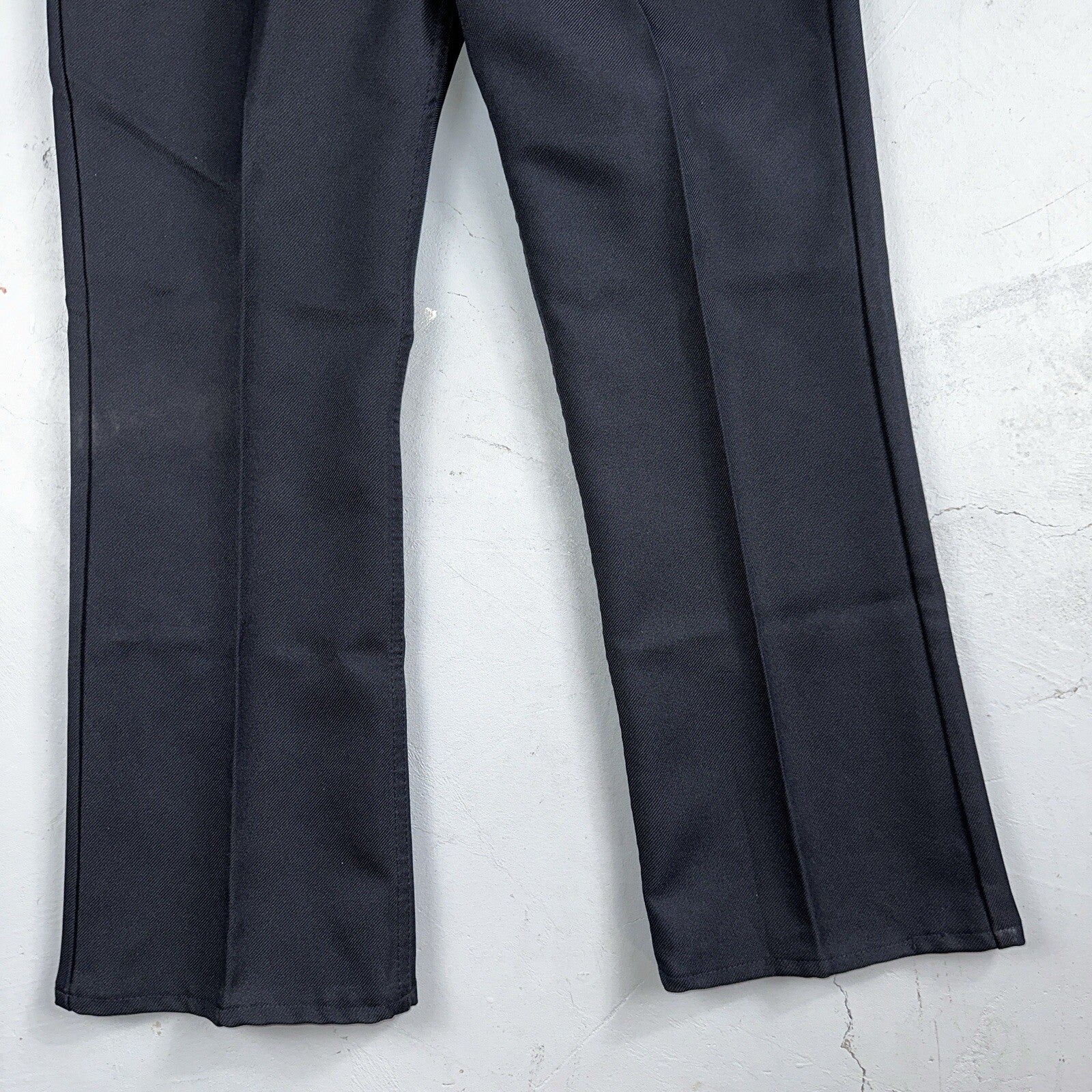 Levis 70s USA 517 36x32 Bootcut Pants Navy Blue Polyester Slacks Vintage 34x27