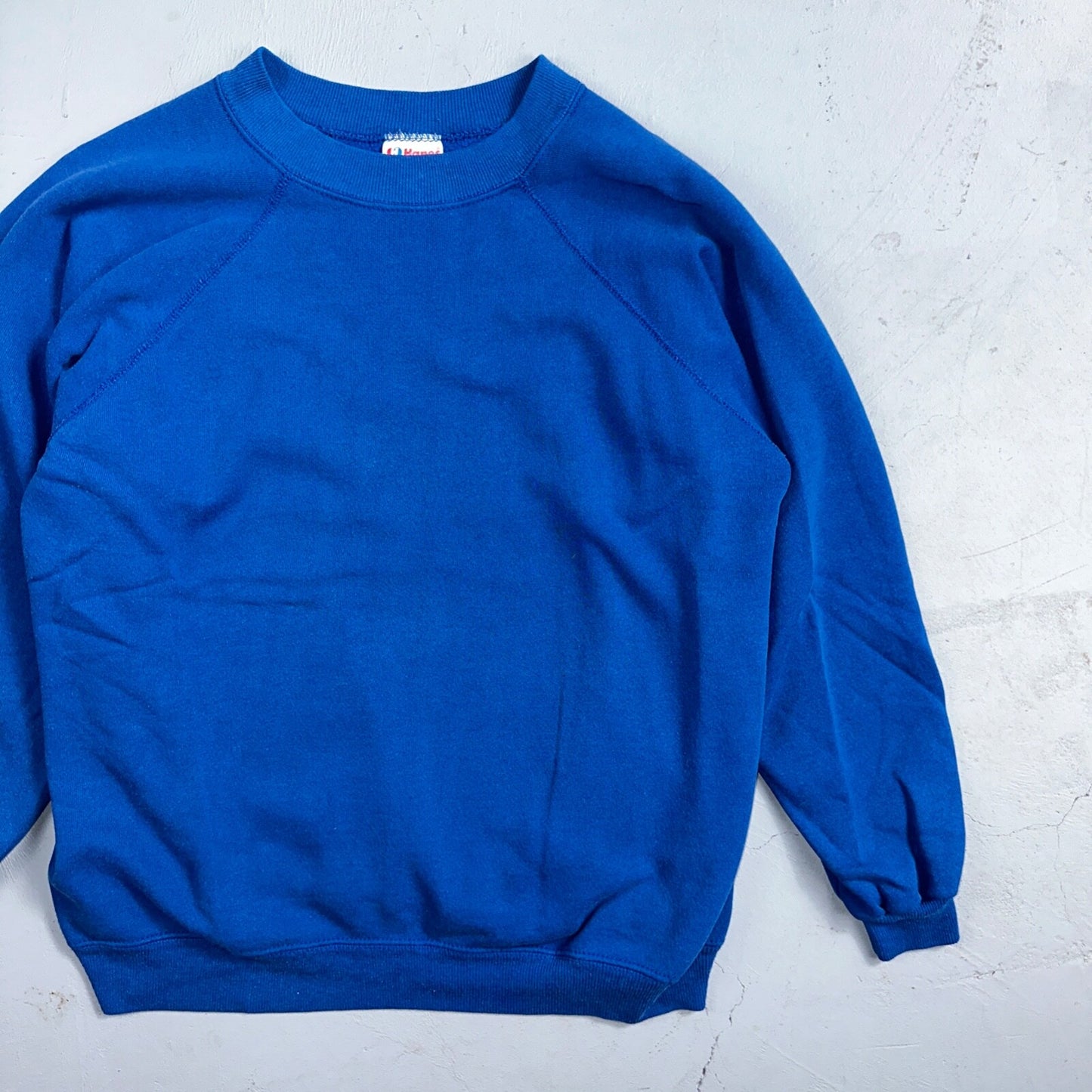 1990s VTG Hanes Sport Blank Sweatshirt XL Blue Made In USA Crewneck Basic