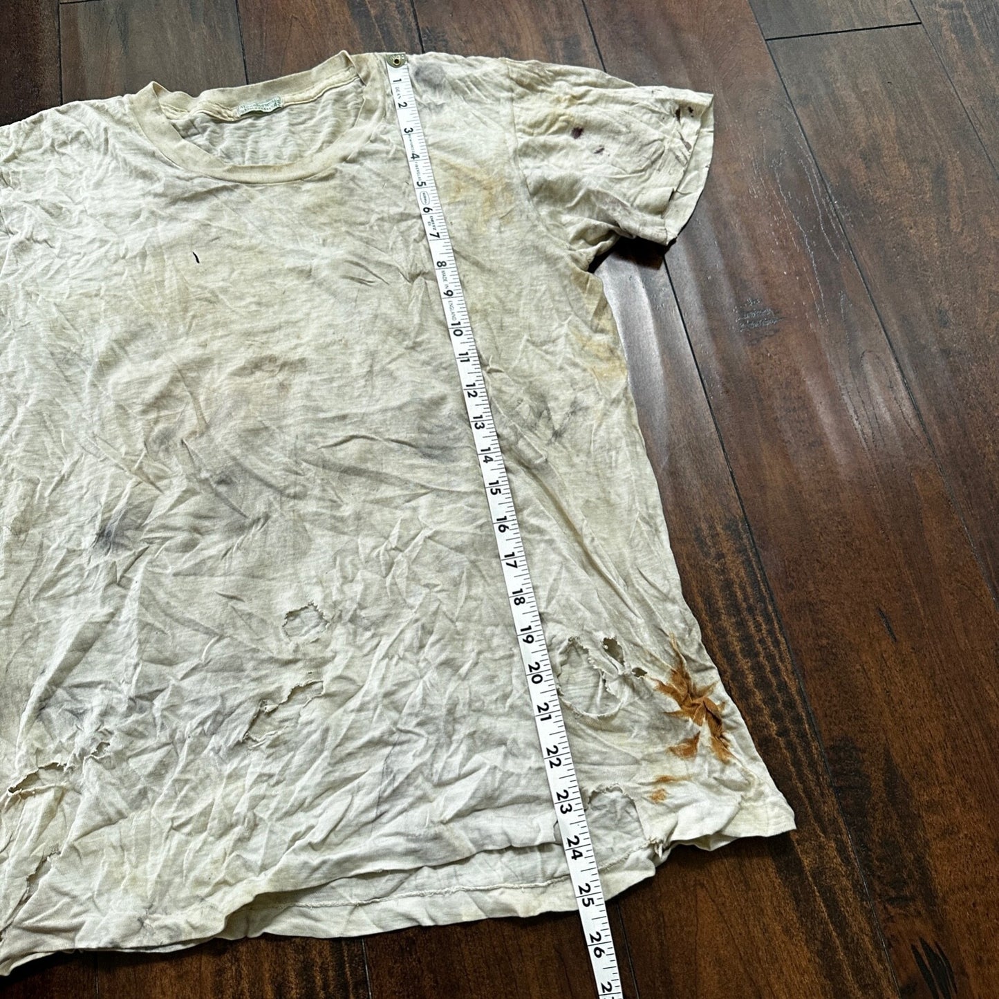 Thrashed Munsingwear Vintage T Shirt 60s 70s Grunge Garbage White Rockabilly