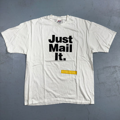 Nike Just Mail It Funny VTG T Shirt Symantec Humor Postal Office Joke Fun