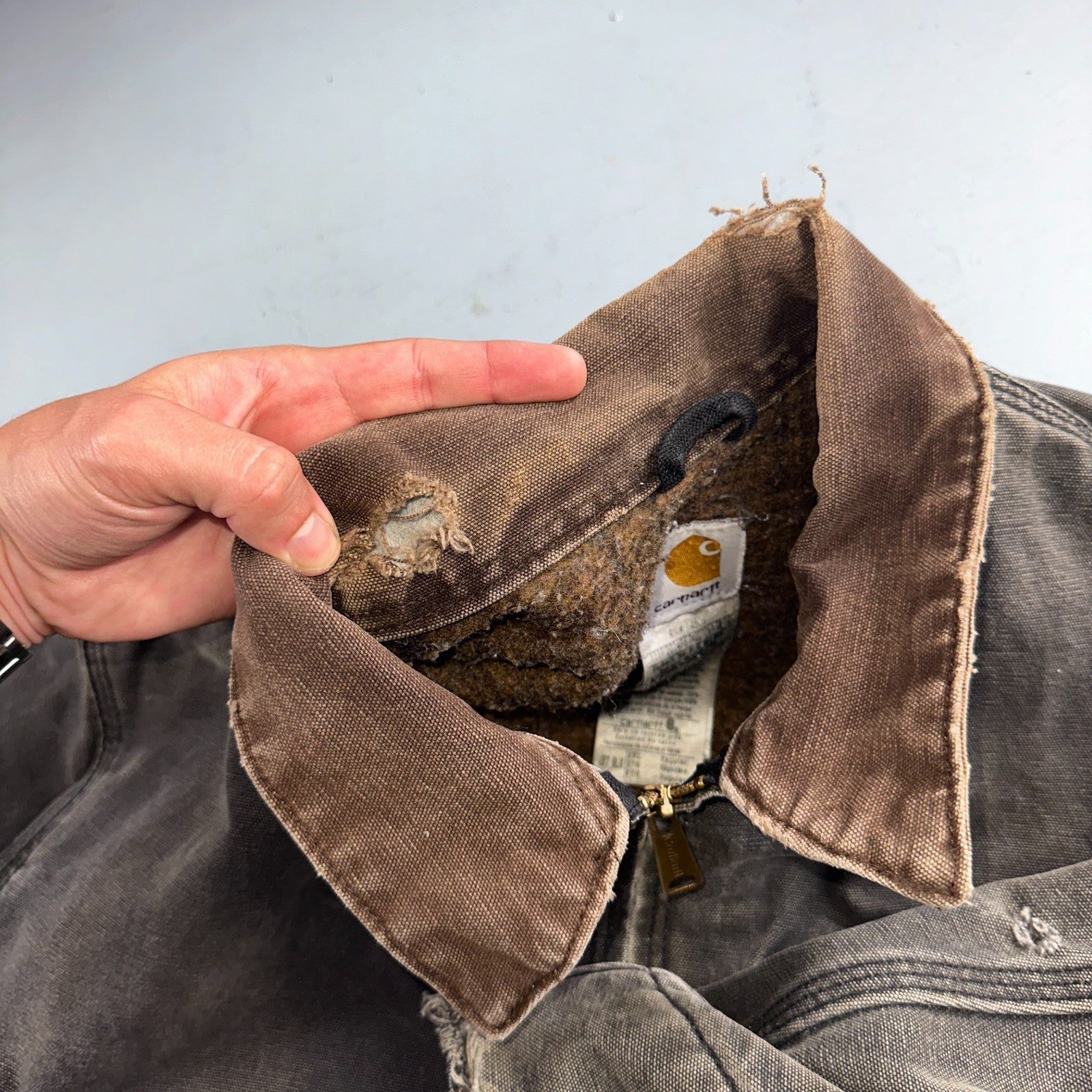 Carhartt VTG Detroit Jacket Men's 2XL Lined Blanket Workwear J97 BLK Thrashed