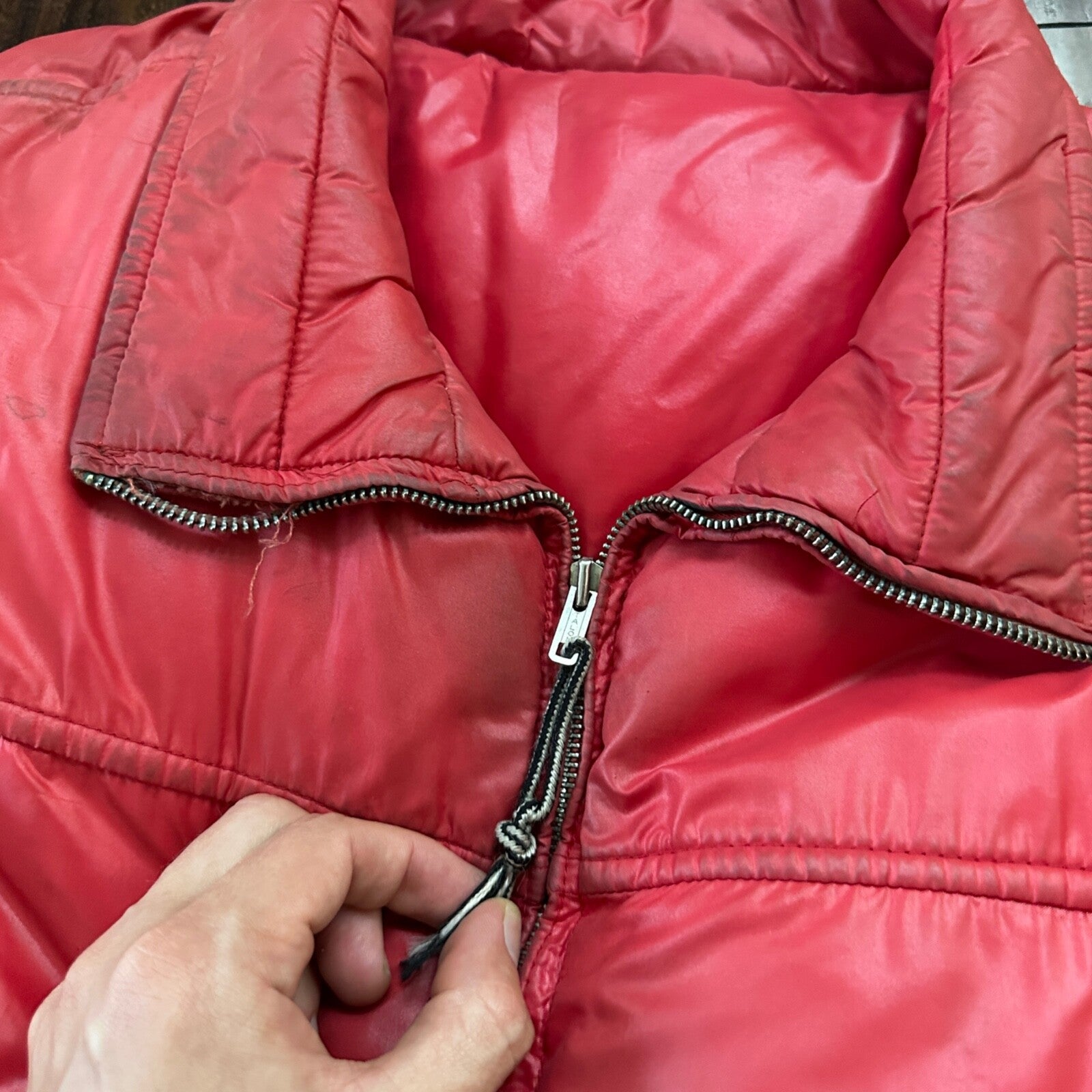 VTG 1960's Roffe Down Filled Ski Jacket Blue XL Mens Parka Red Warm