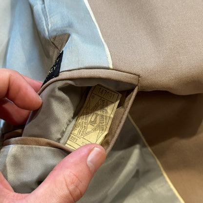 1960s Beige Sport Jacket VTG Mens Suit 44 36x29 Rockabilly Solid Tan Pants 60s