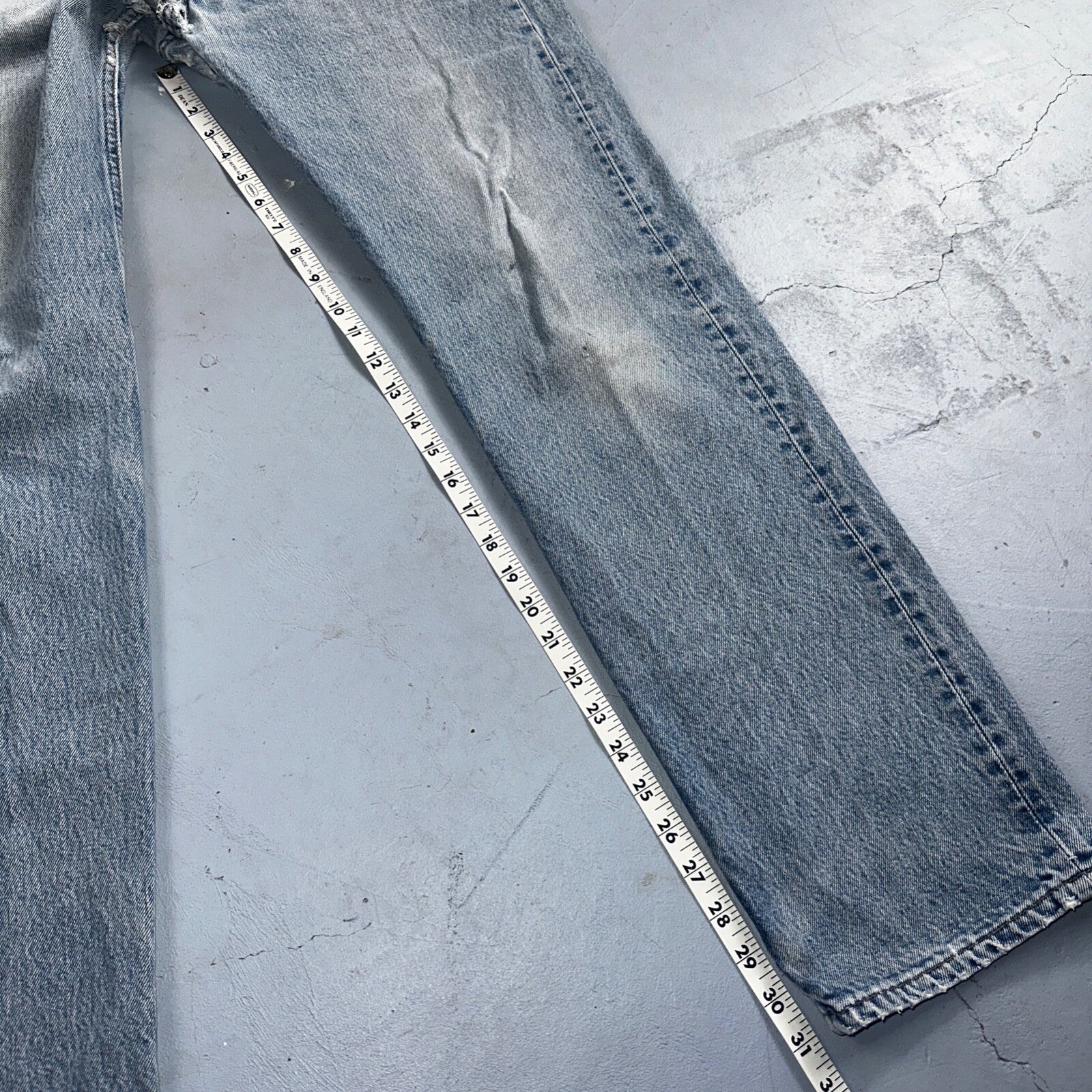 Levis 501 Vintage 90s USA XX Straight Leg Jeans 34x36 Light Wash Act 30x31