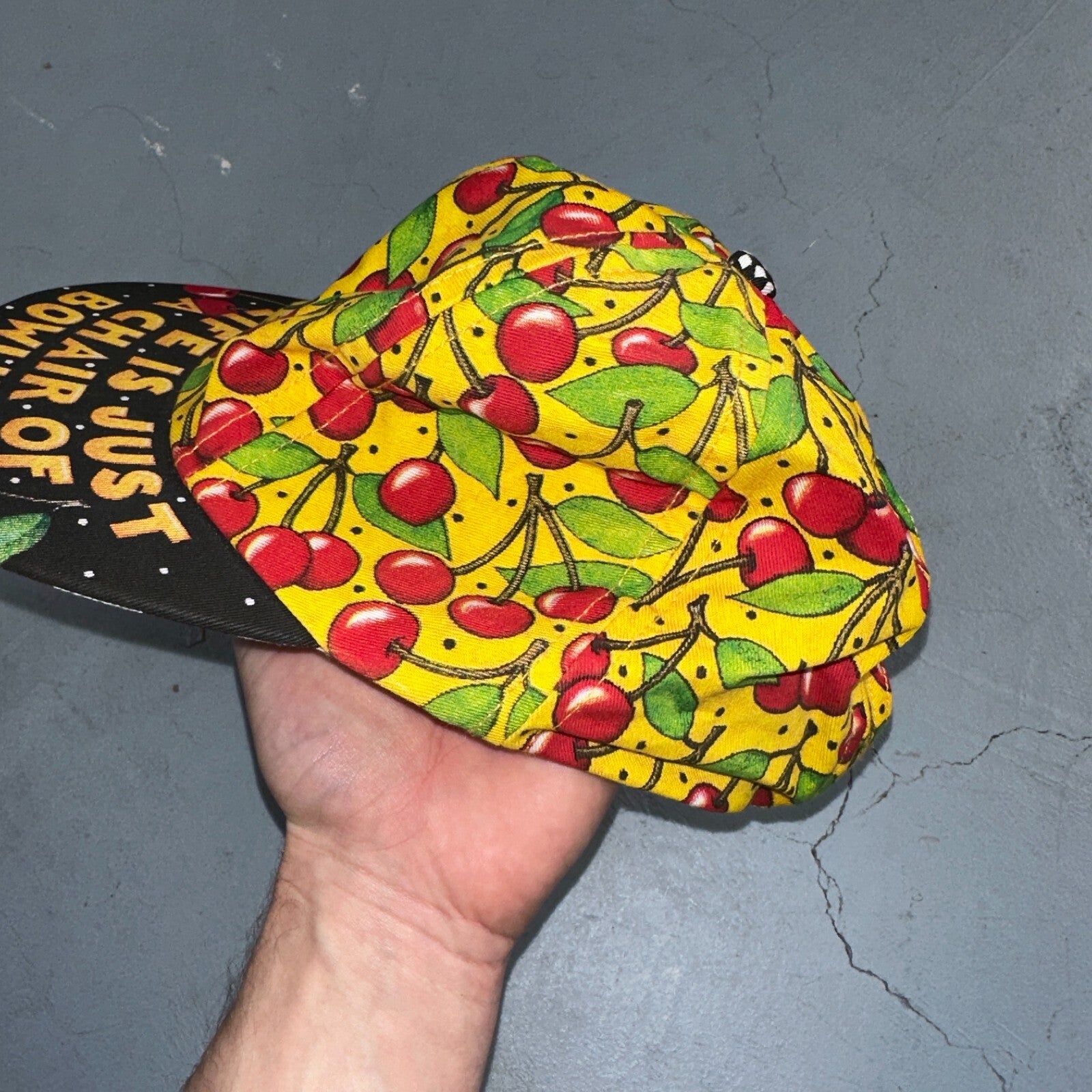 VTG Life is Just a Chair of Bowlies Mary Engelbreit Adjustable Hat Cap Rare 90s