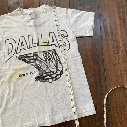 Oneita Boys Dallas Vintage T Shirt Basketball Sports Oregon Medium Gray 90s