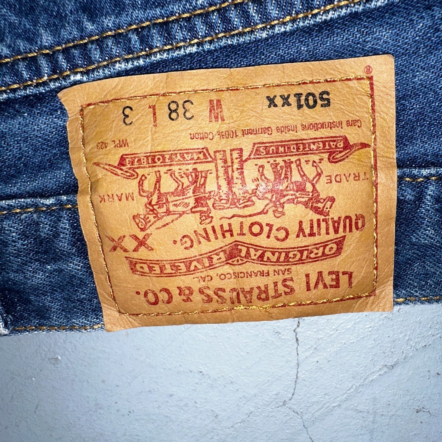 Levis 501 Vintage Y2K 90s XX Straight Leg Jeans Blue Med Wash 38x33 Act 36x29