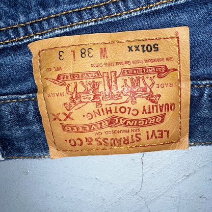 Levis 501 Vintage Y2K 90s XX Straight Leg Jeans Blue Med Wash 38x33 Act 36x29