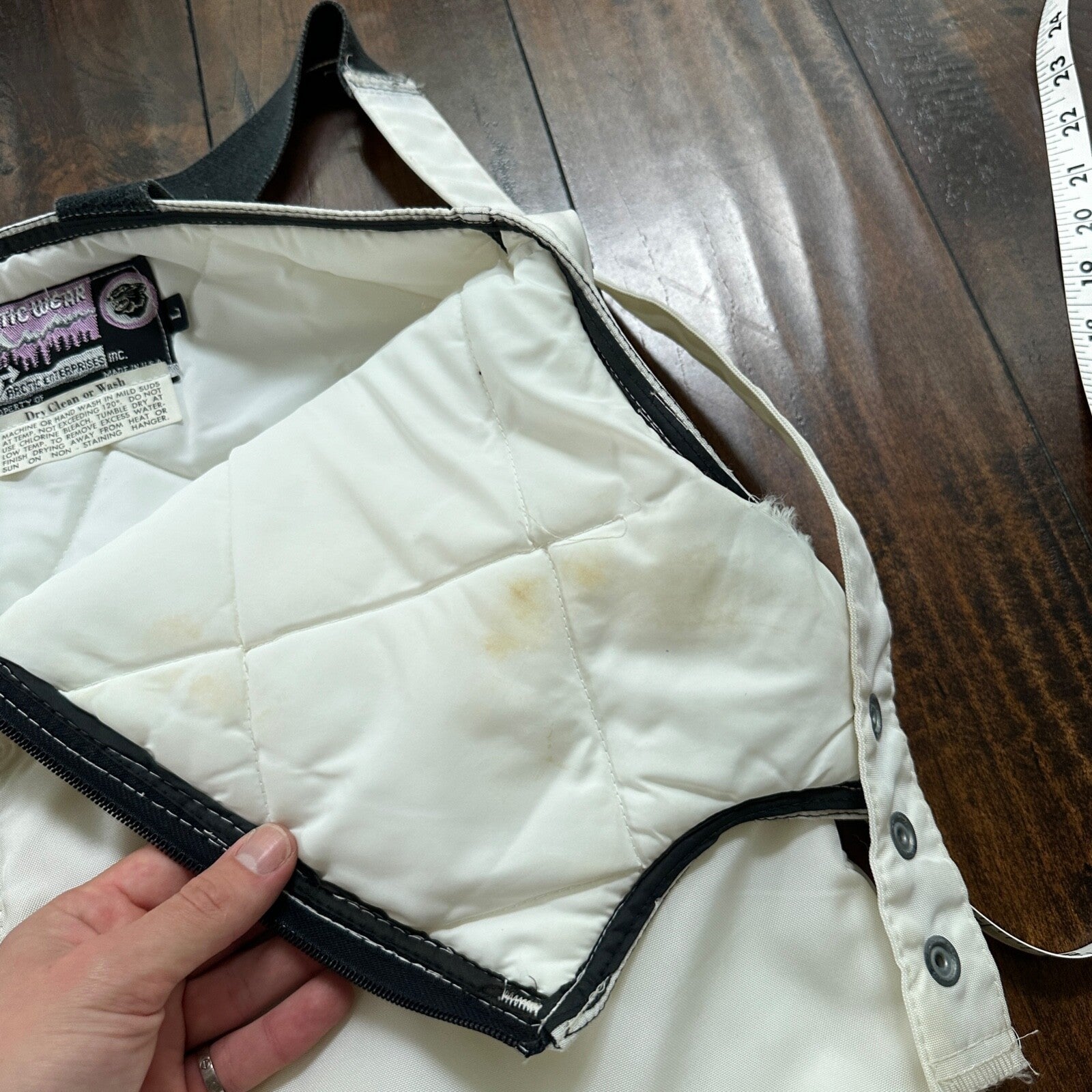 1960s Arcticwear Arctic Cat Bib Overalls Snow Suit Black Size L Vintage Zip Legs