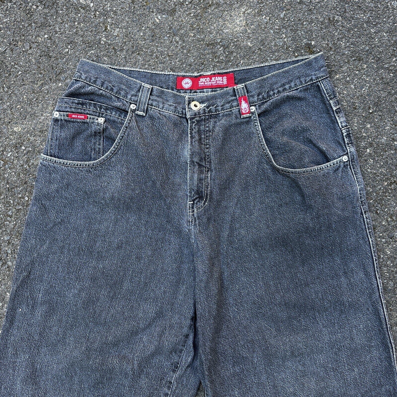 VTG JNCO Jeans Men's 38x32 Y2K Skater Wide Leg Flaming Snakes Skate Emo Grunge